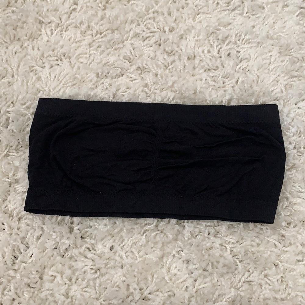 Black Strapless Bandeau